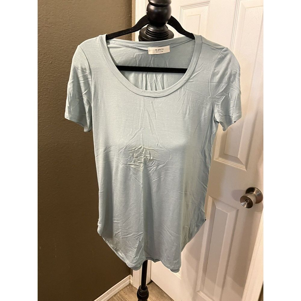 A.Gain Light‎ Blue Medium Top Boutique Blouse